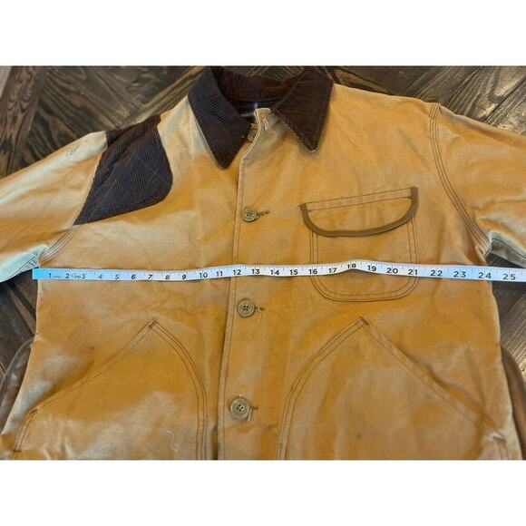 Duck Hunting Fishing Outdoor Canvas Jacket Barn Corduroy Collar Measurements - Picture 4 of 13